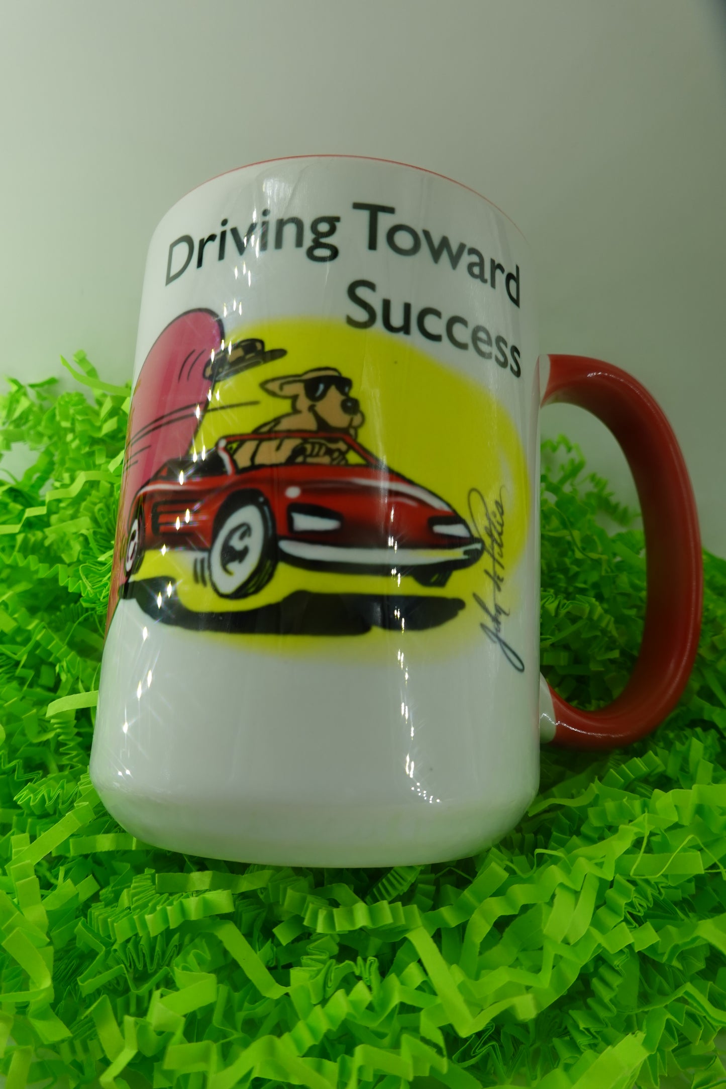 His & Hers: 15oz Mugs ceramic (Left & right handed) "Half-A-Heart" + 2 Mini BMW Cars (1:64) Gift Set for Couples