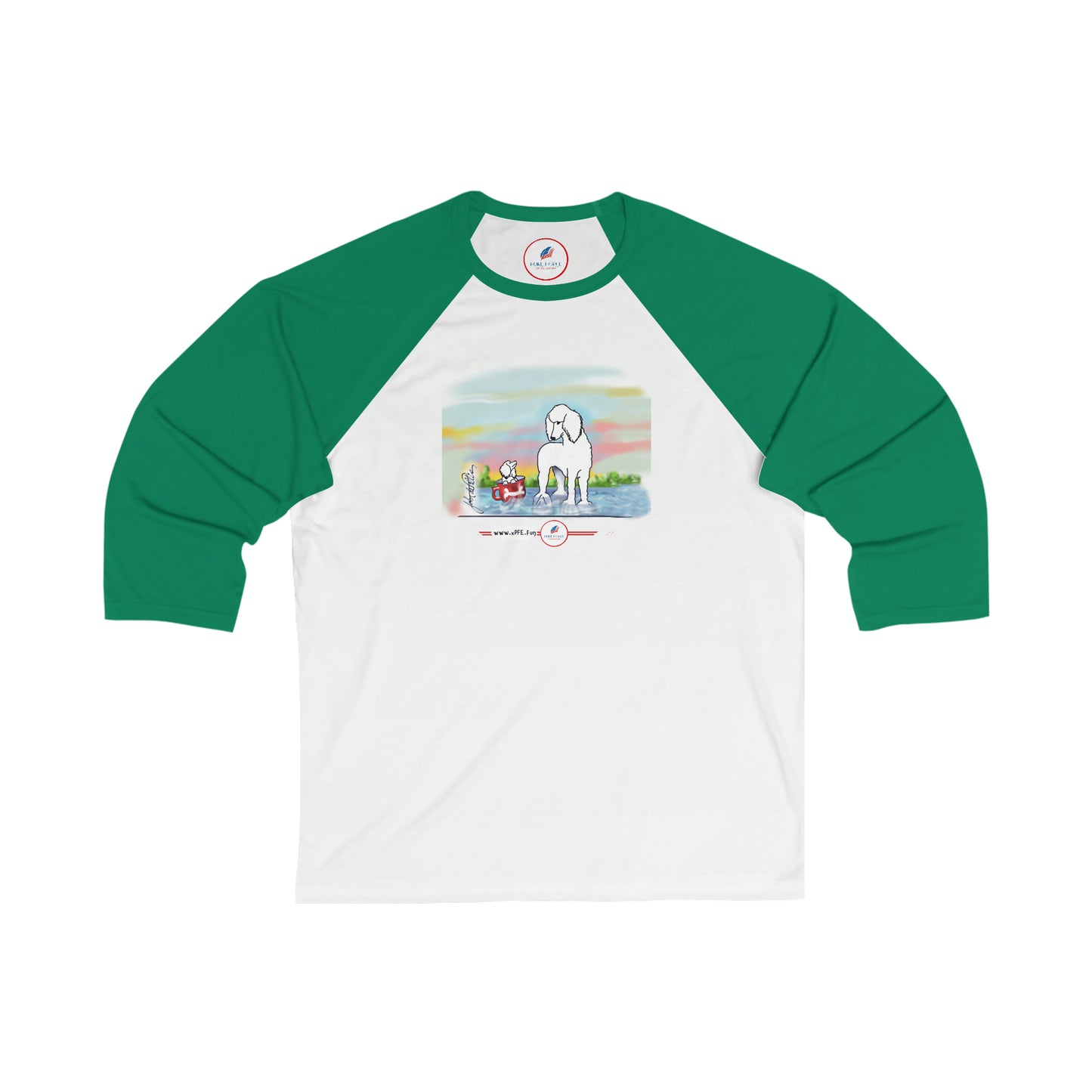Dog Unisex 3\4 Sleeve Baseball Tee POODLE