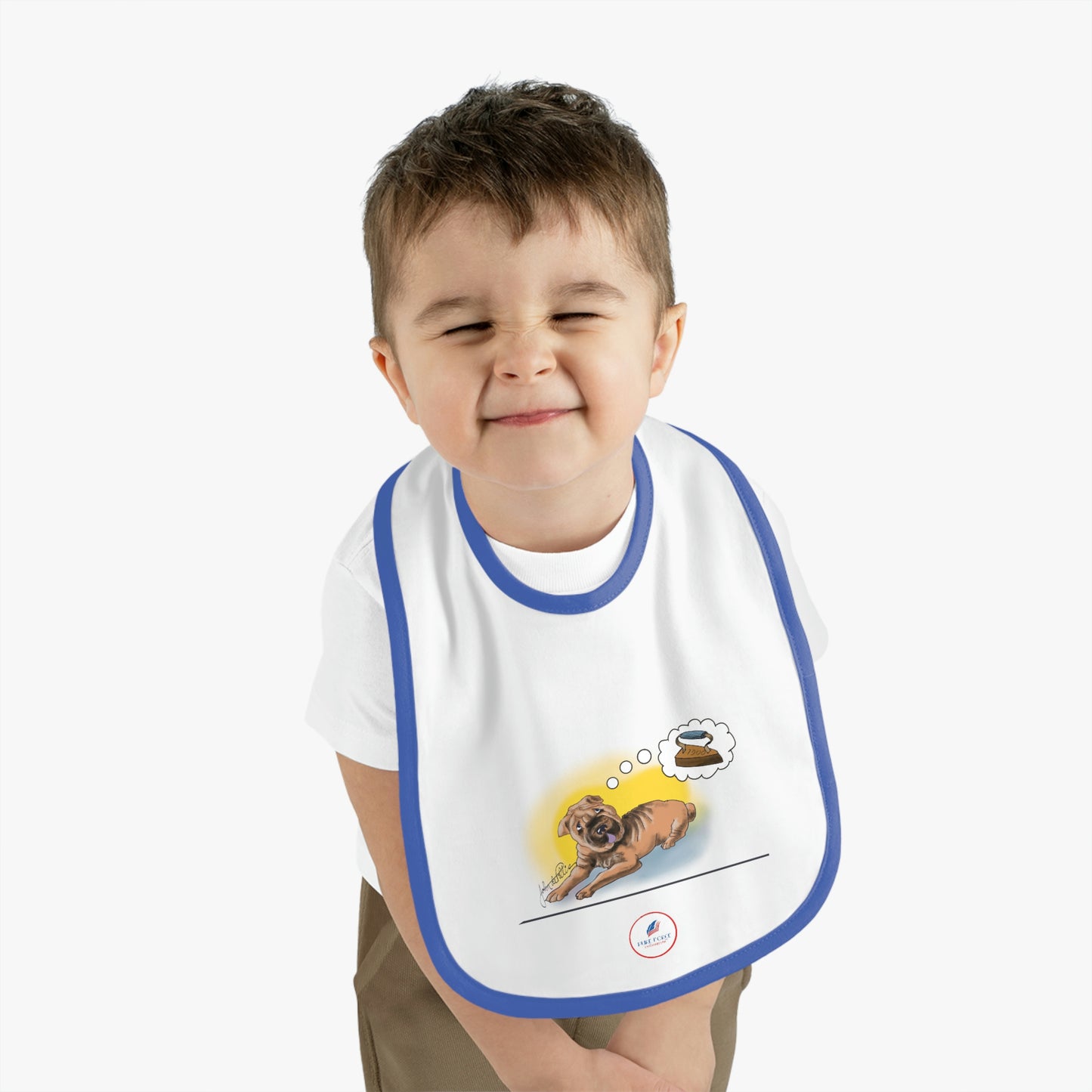 Baby Contrast Trim Jersey Bib SHAR-PEI