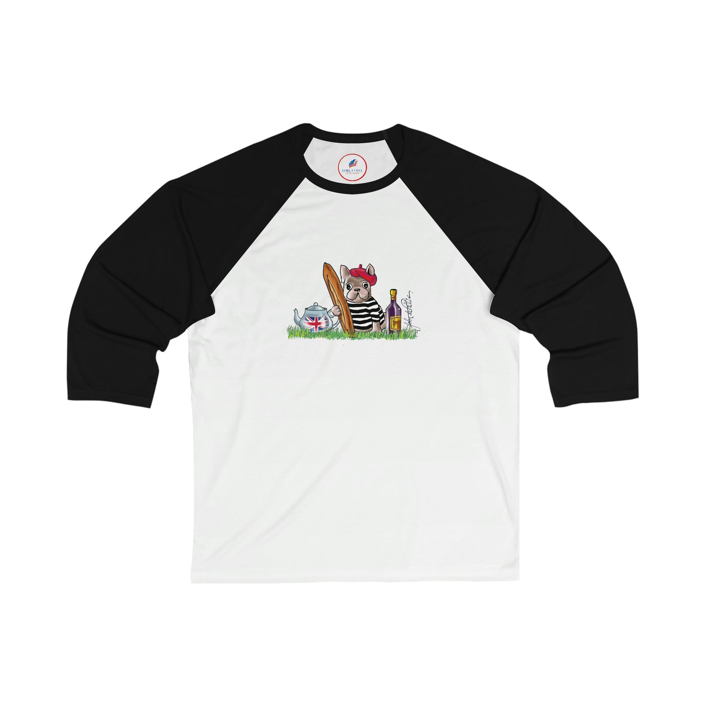 Dog Unisex 3\4 Sleeve Baseball Tee FRENCH BULLDOG