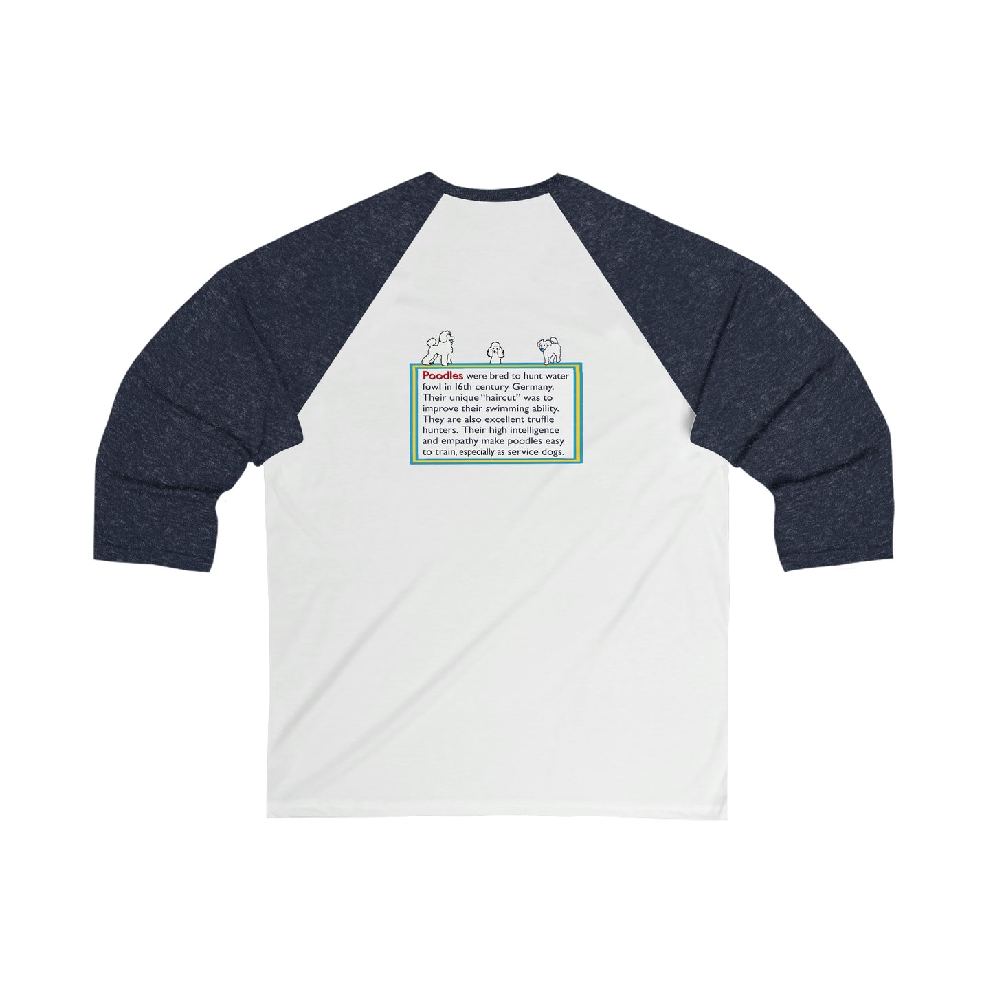 Dog Unisex 3\4 Sleeve Baseball Tee POODLE
