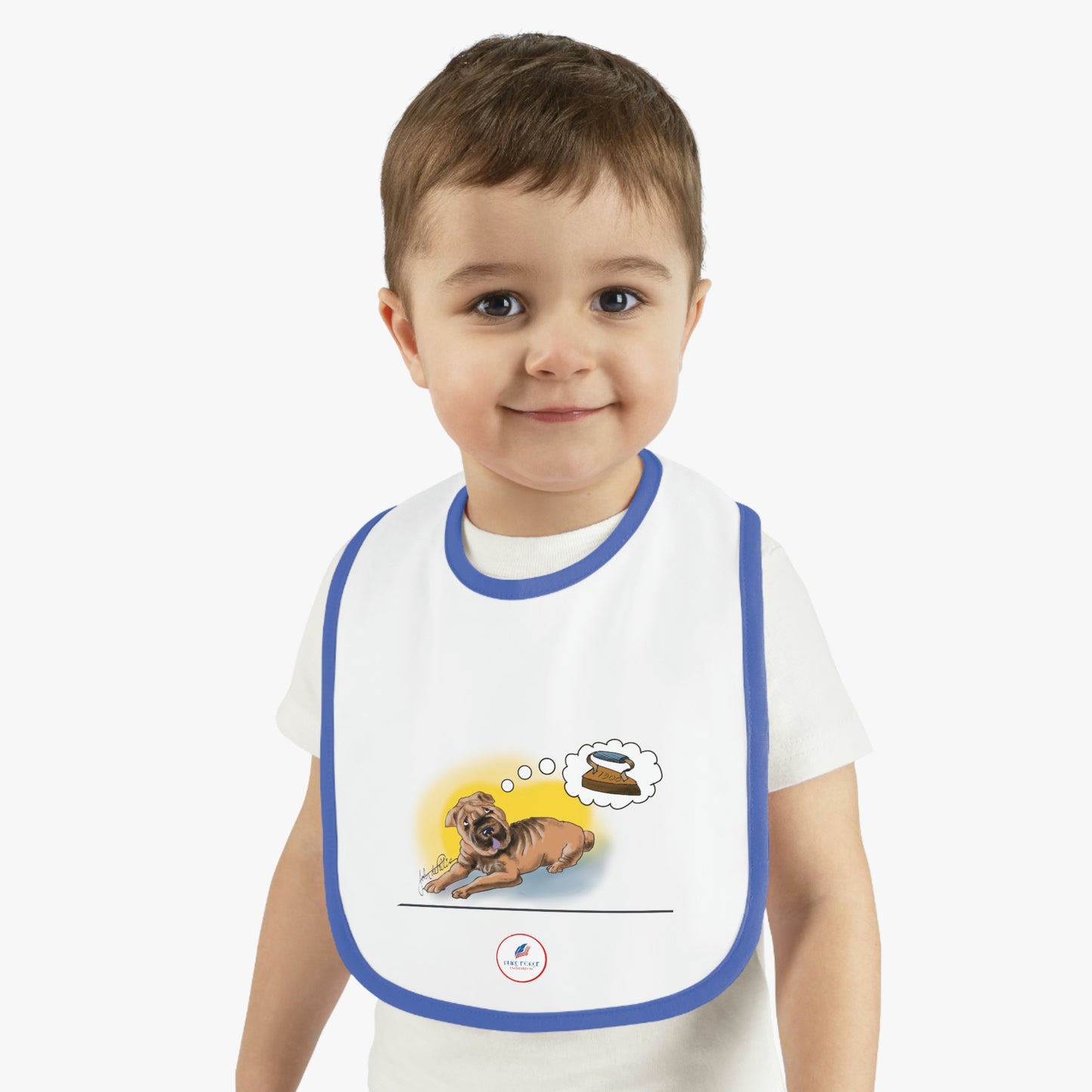 Baby Contrast Trim Jersey Bib SHAR-PEI