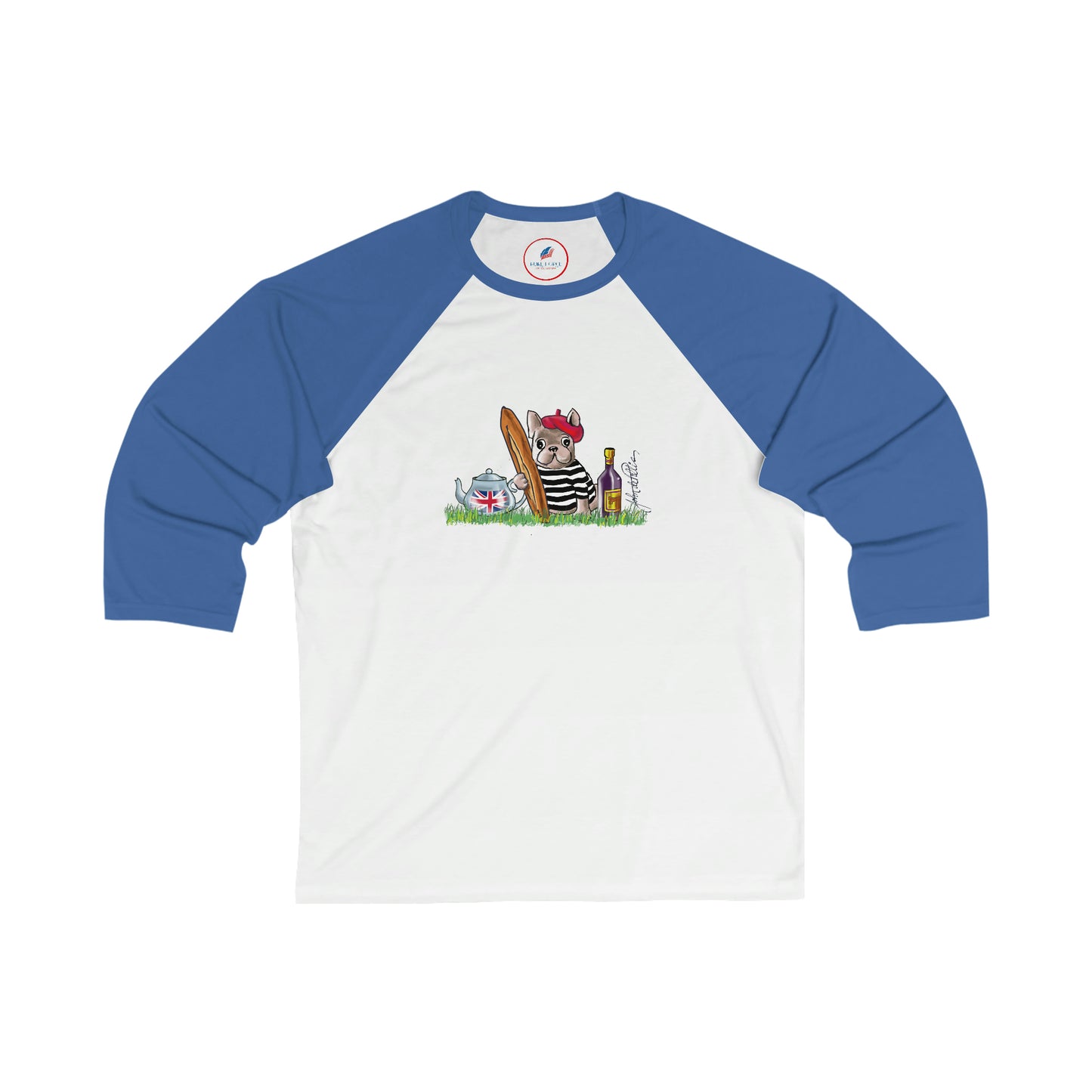 Dog Unisex 3\4 Sleeve Baseball Tee FRENCH BULLDOG