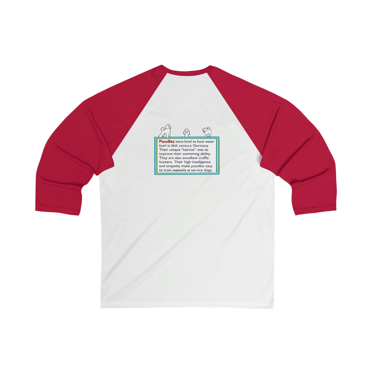 Dog Unisex 3\4 Sleeve Baseball Tee POODLE