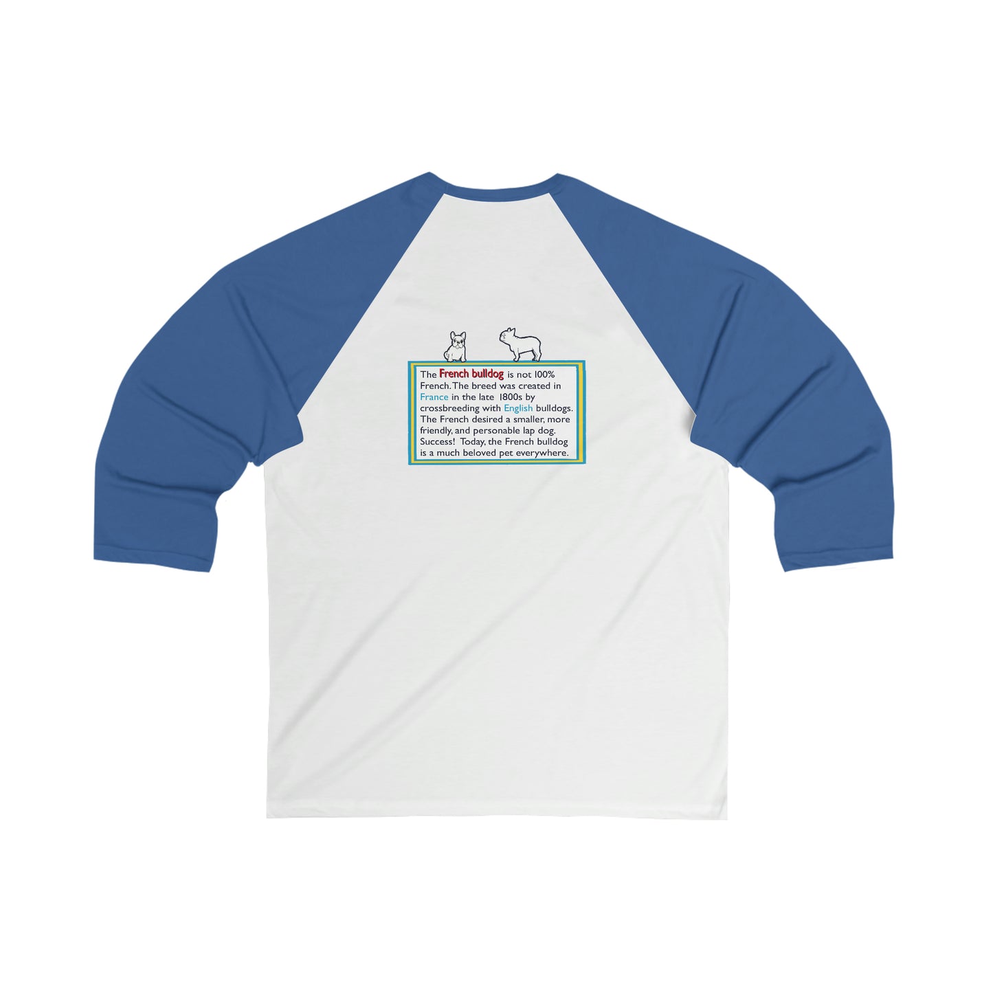 Dog Unisex 3\4 Sleeve Baseball Tee FRENCH BULLDOG