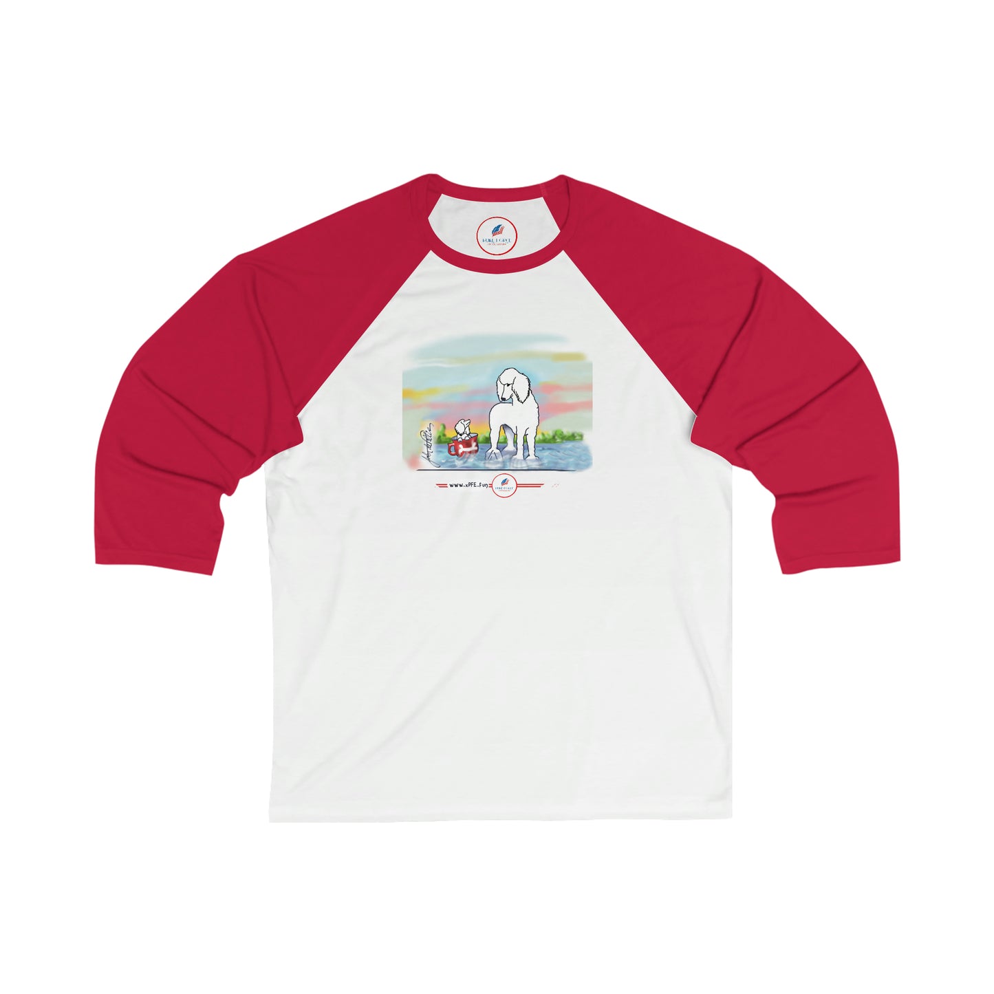 Dog Unisex 3\4 Sleeve Baseball Tee POODLE