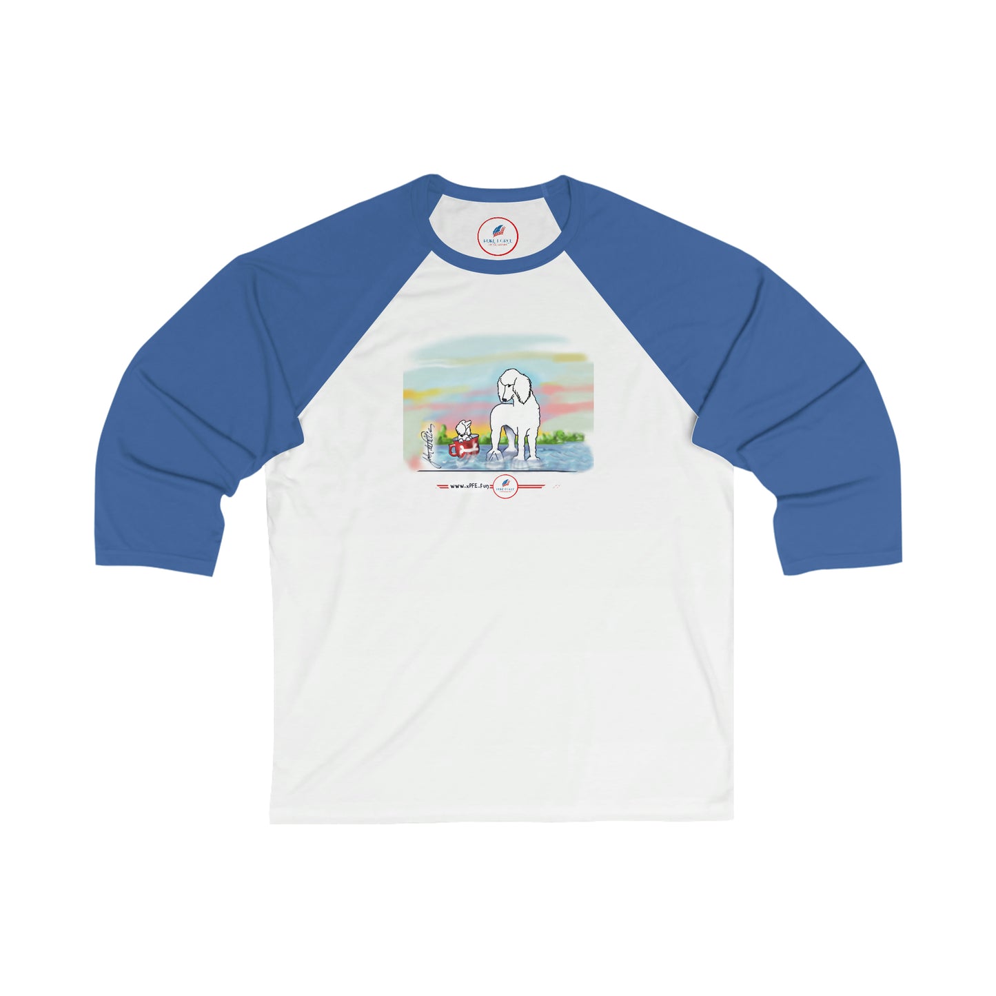 Dog Unisex 3\4 Sleeve Baseball Tee POODLE