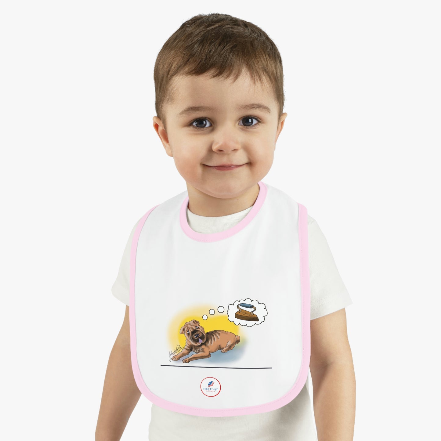Baby Contrast Trim Jersey Bib SHAR-PEI