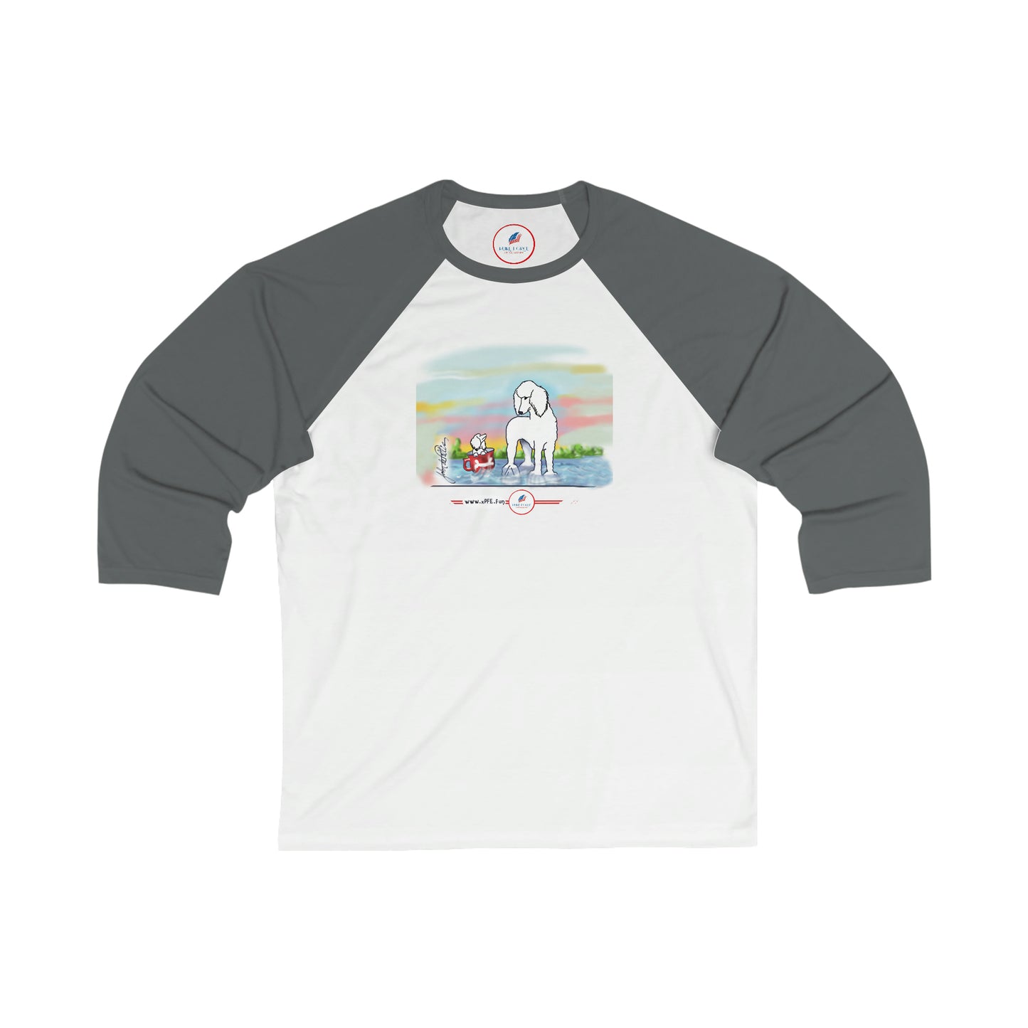 Dog Unisex 3\4 Sleeve Baseball Tee POODLE