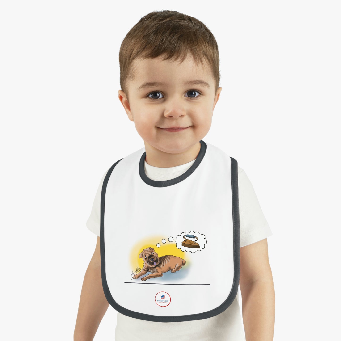 Baby Contrast Trim Jersey Bib SHAR-PEI