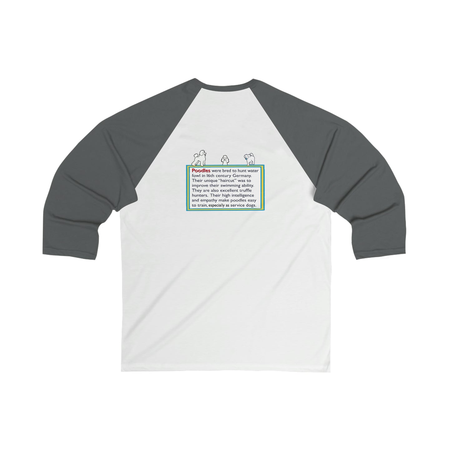 Dog Unisex 3\4 Sleeve Baseball Tee POODLE
