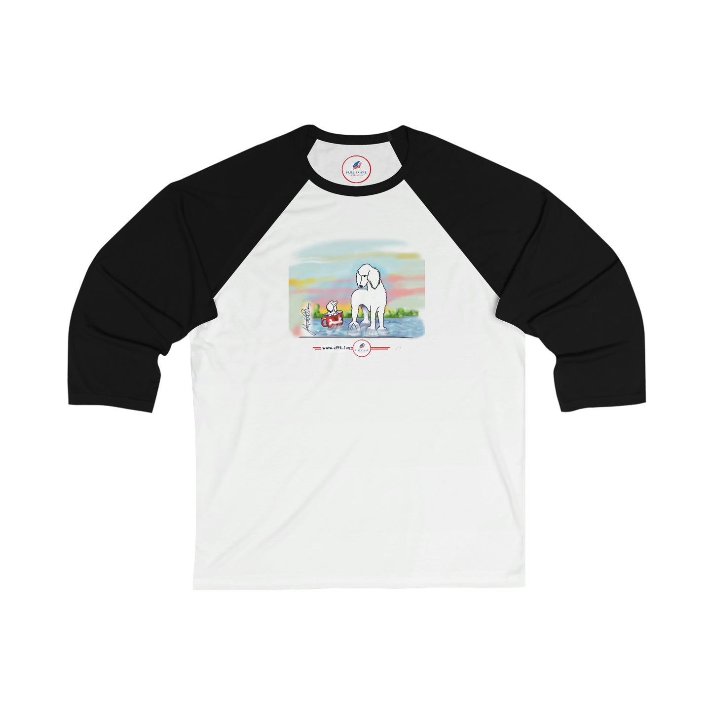 Dog Unisex 3\4 Sleeve Baseball Tee POODLE