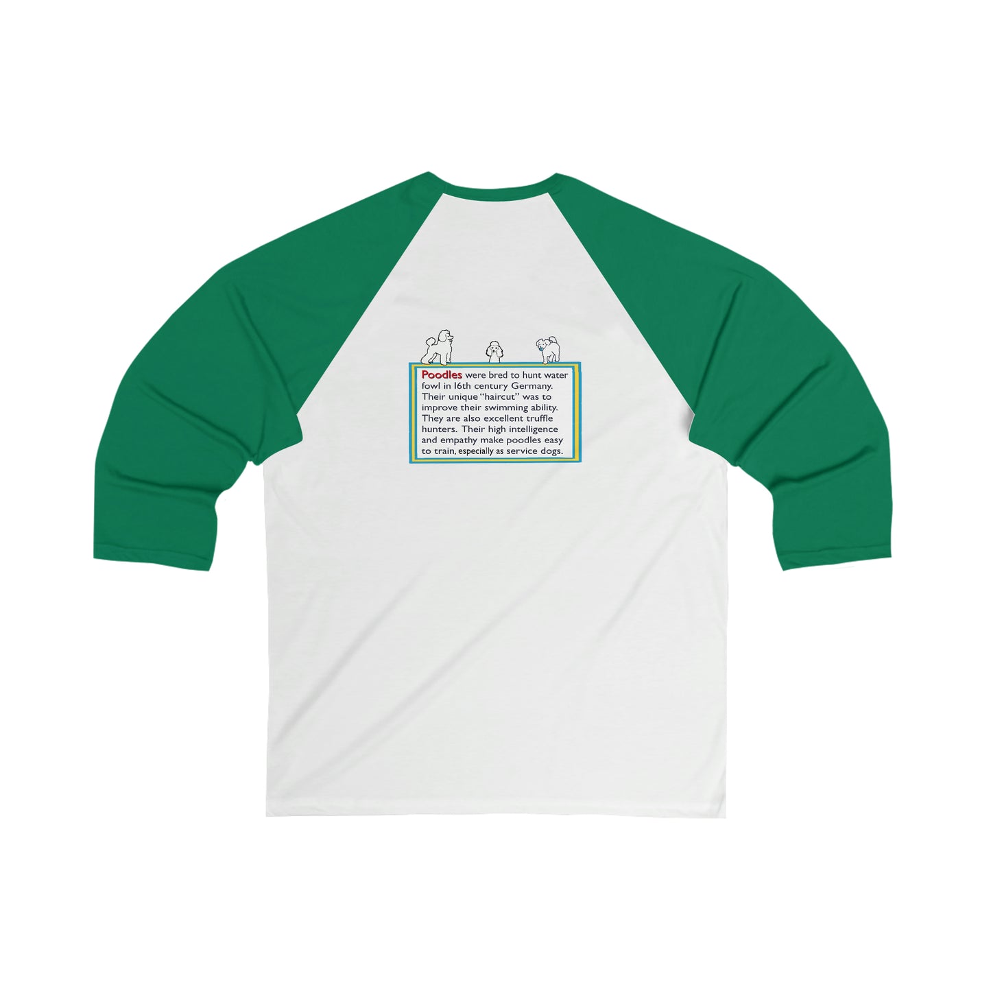 Dog Unisex 3\4 Sleeve Baseball Tee POODLE