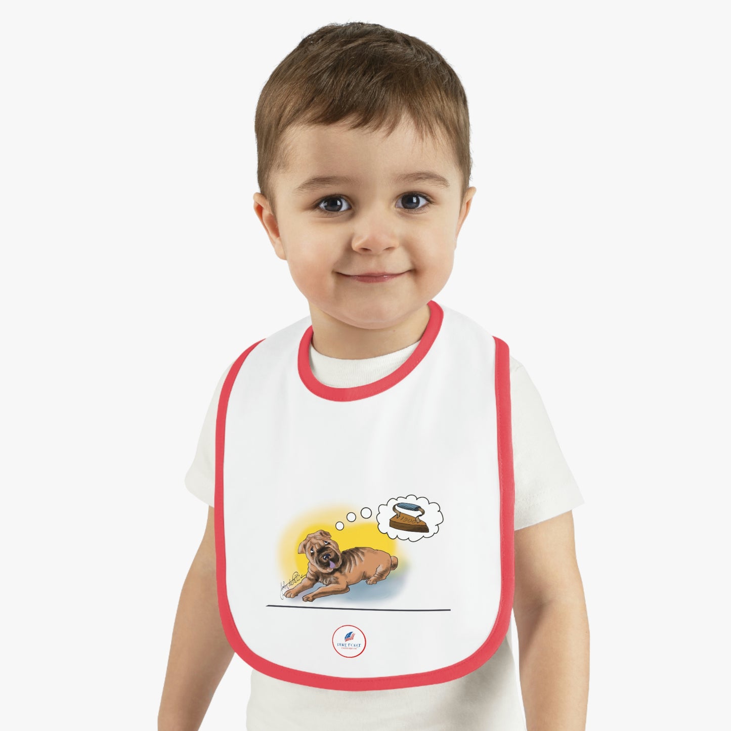 Baby Contrast Trim Jersey Bib SHAR-PEI