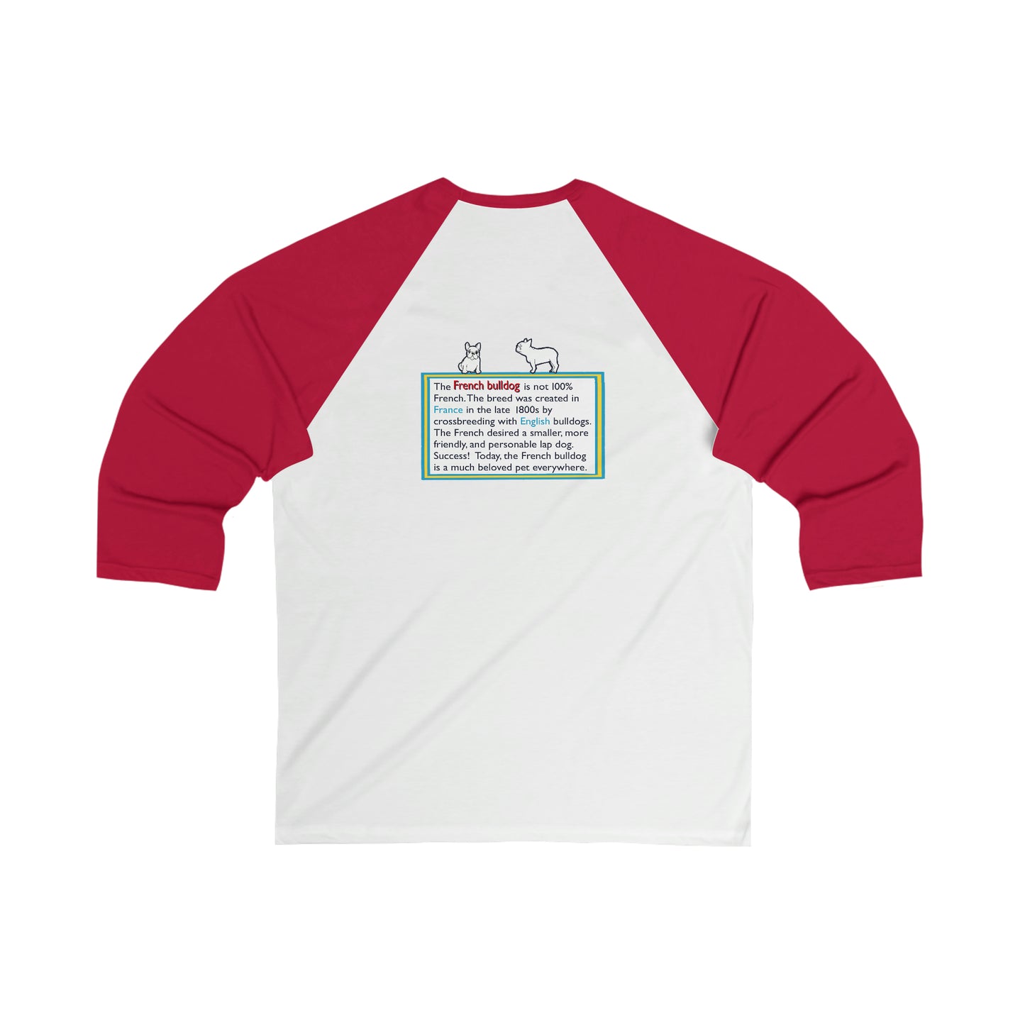Dog Unisex 3\4 Sleeve Baseball Tee FRENCH BULLDOG
