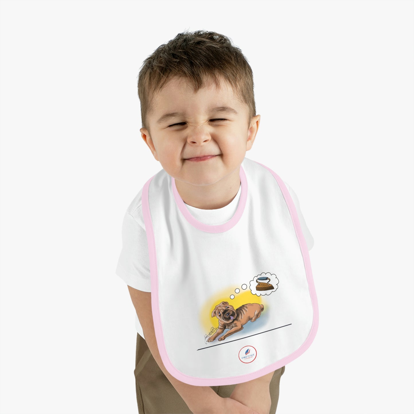Baby Contrast Trim Jersey Bib SHAR-PEI
