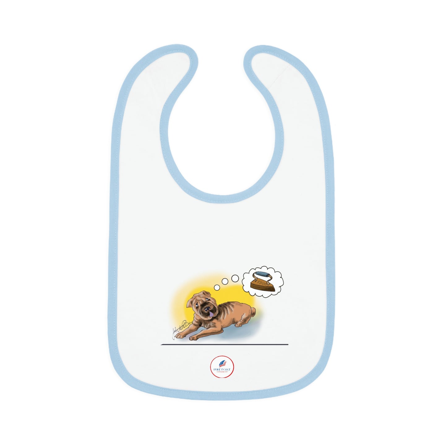 Baby Contrast Trim Jersey Bib SHAR-PEI