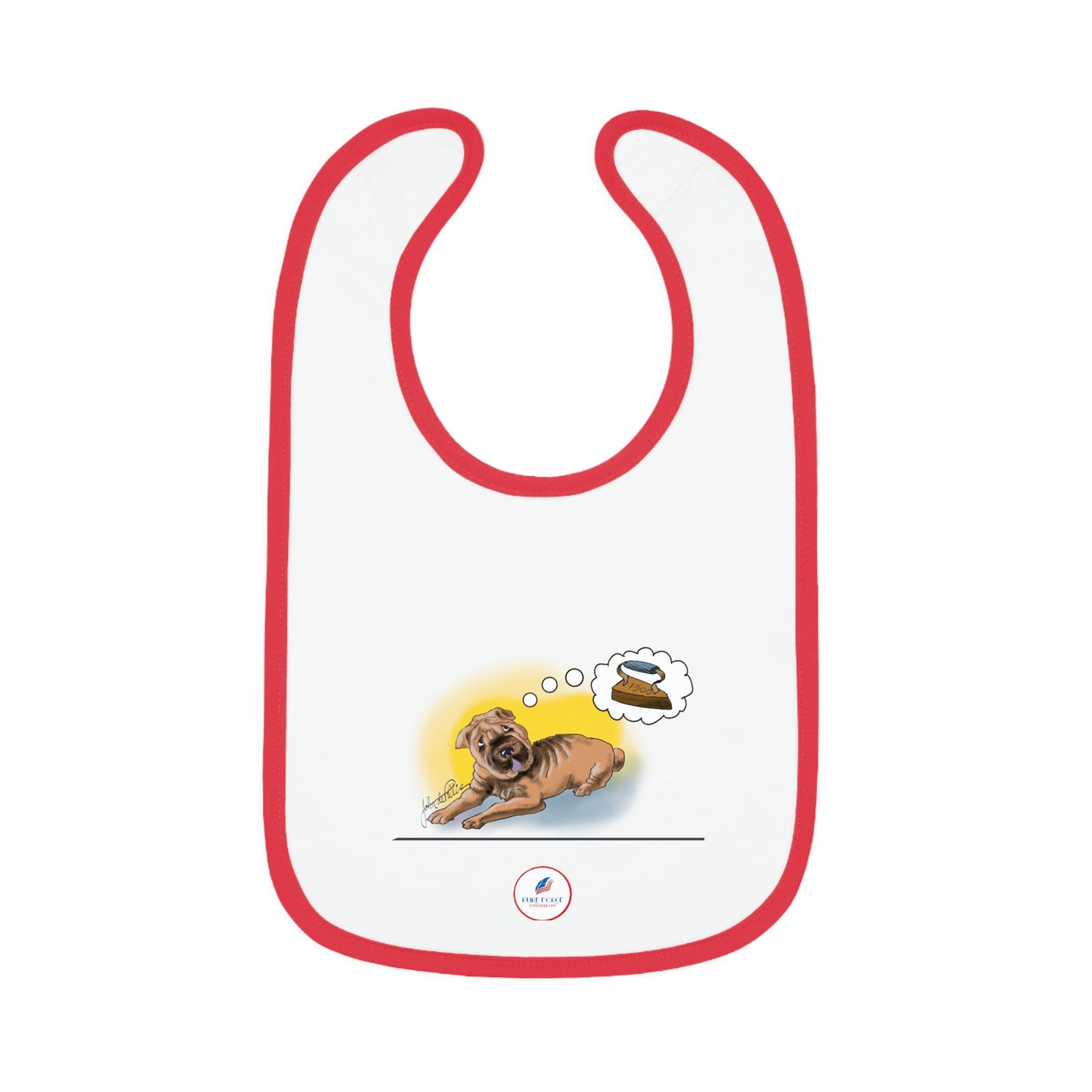 Baby Contrast Trim Jersey Bib SHAR-PEI