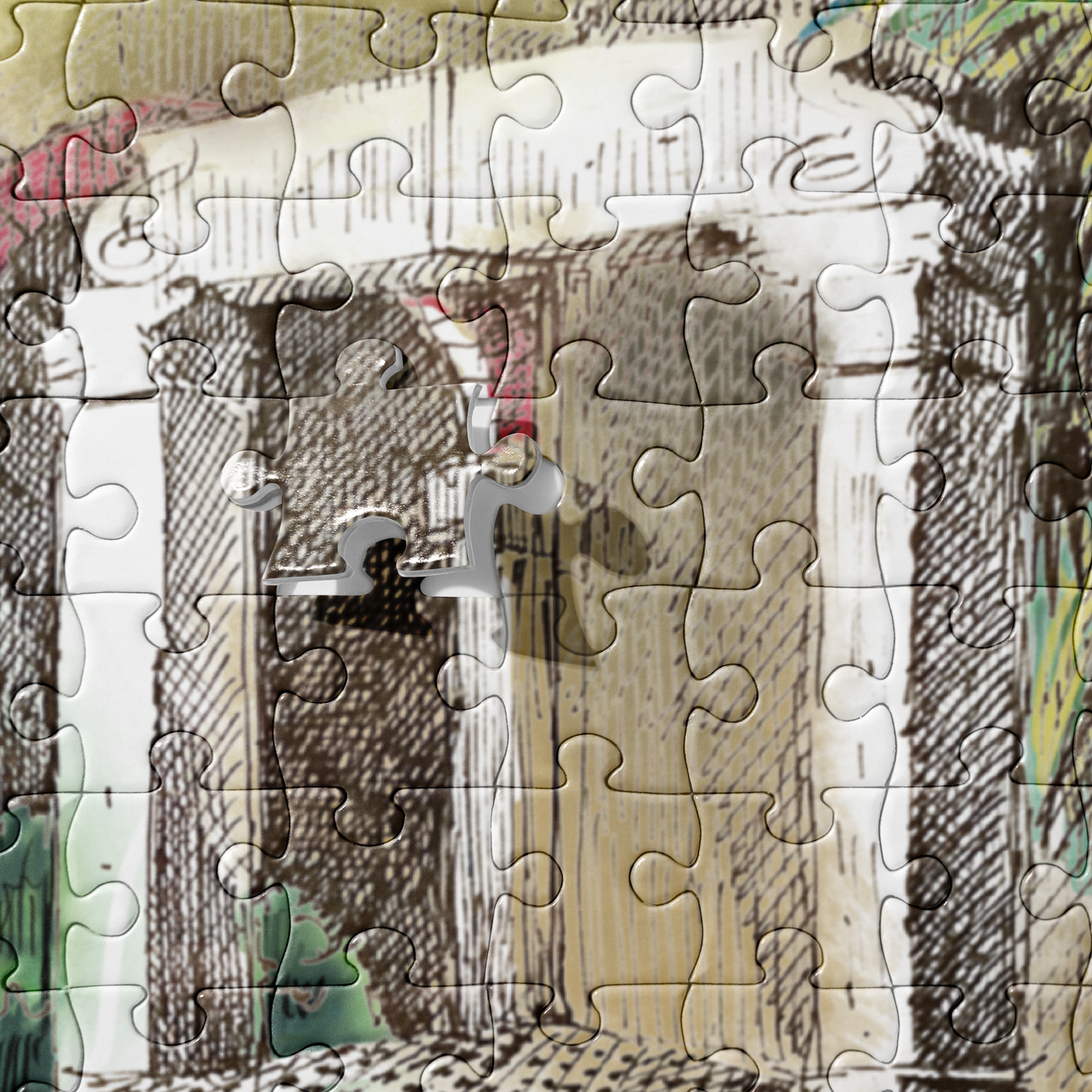 Jigsaw Puzzle: Wishing Well in Cortona, Italy Sold in USA only