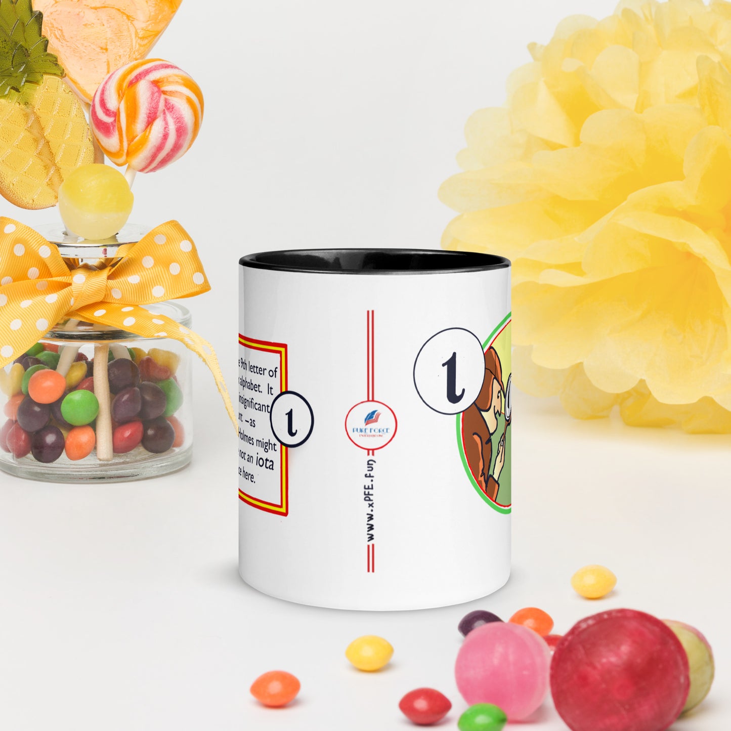 Info-Becher, griechischer Iota-Charakter, Sherlock