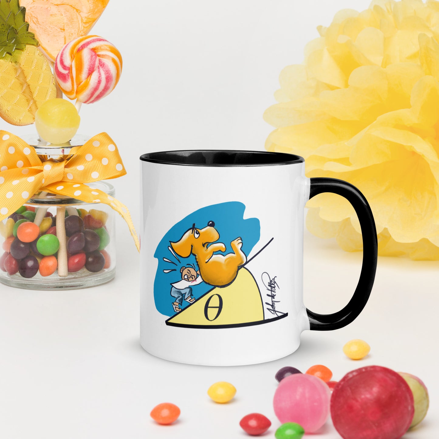 Info Mug Greek Theta Dog on Hill