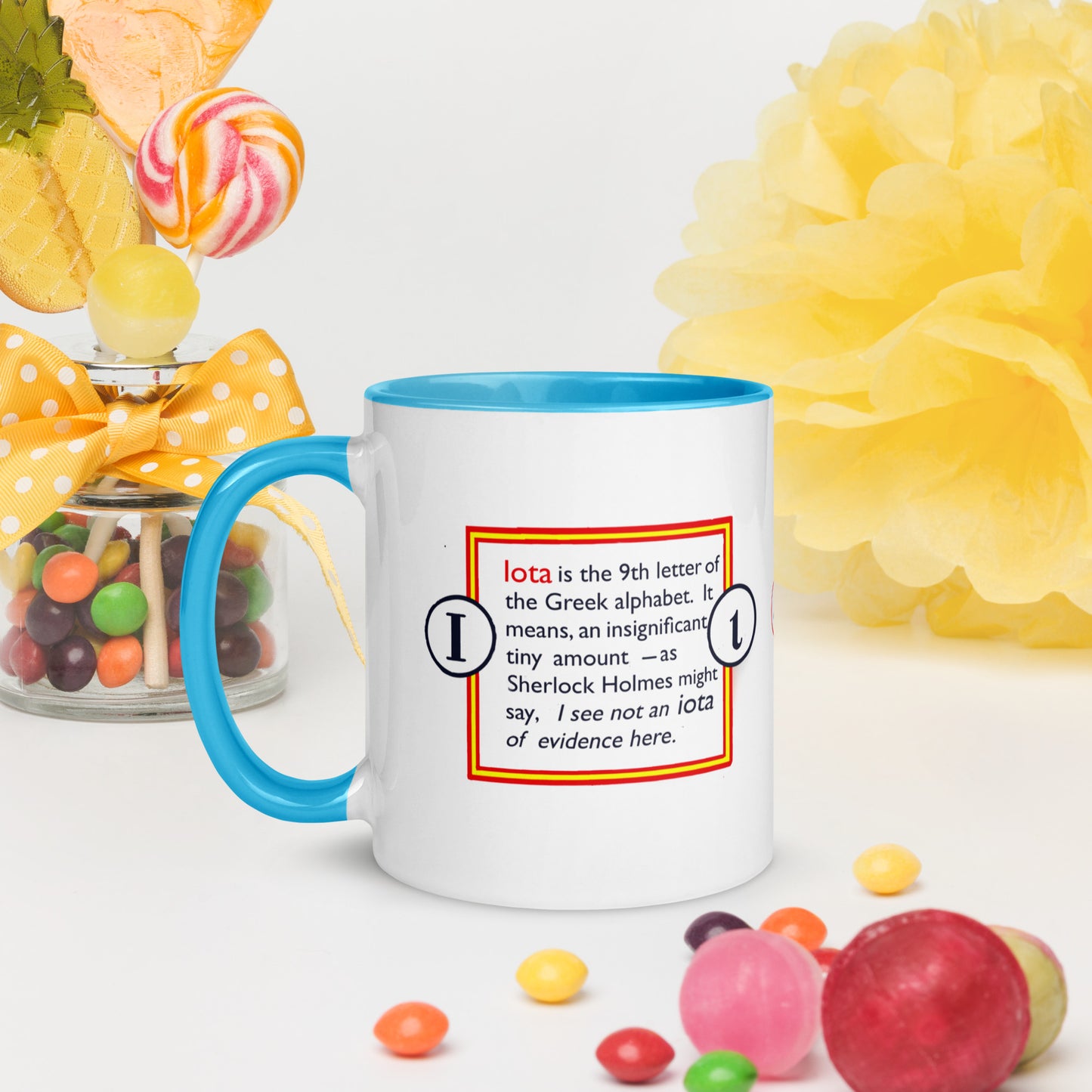 Info-Becher, griechischer Iota-Charakter, Sherlock