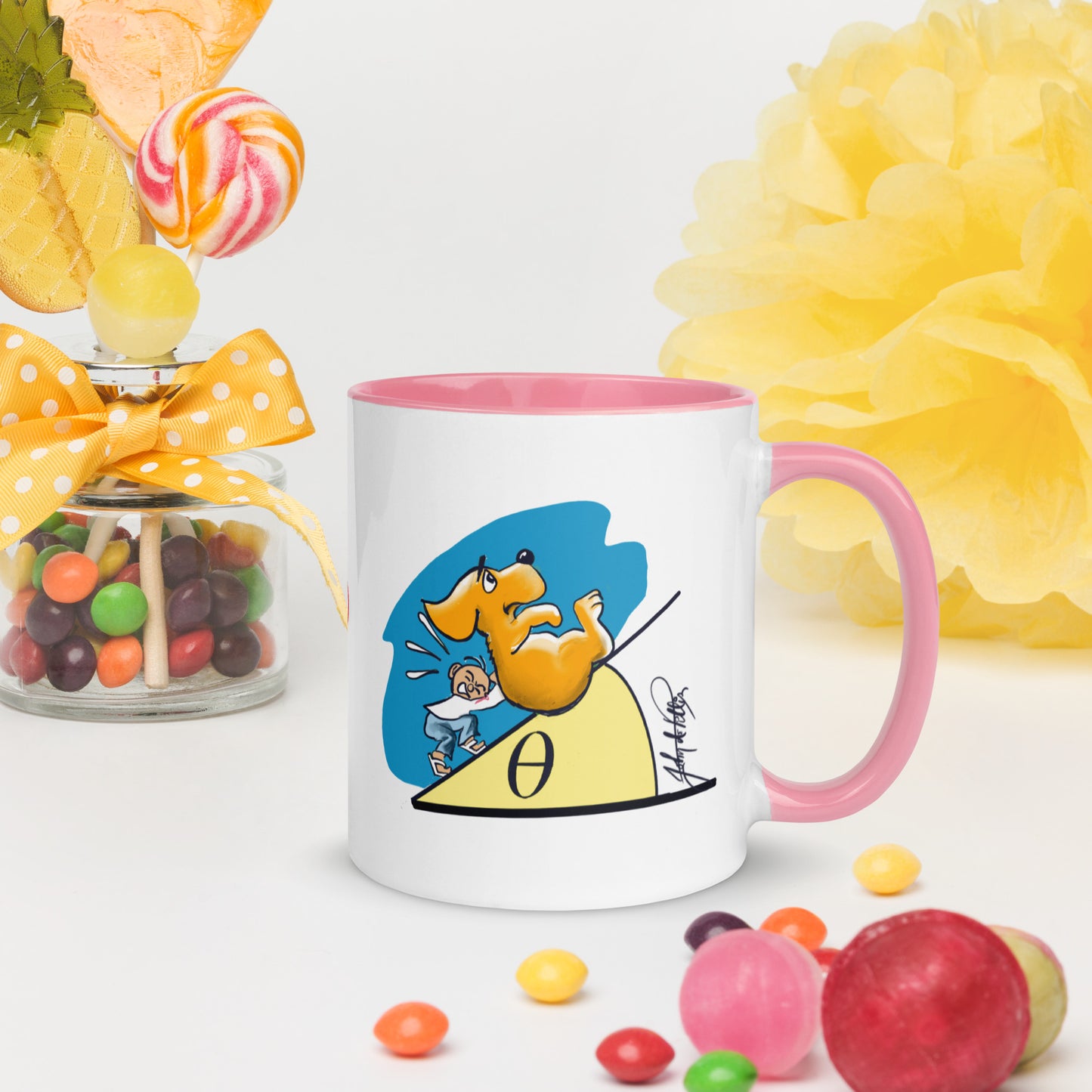 Info Mug Greek Theta Dog on Hill