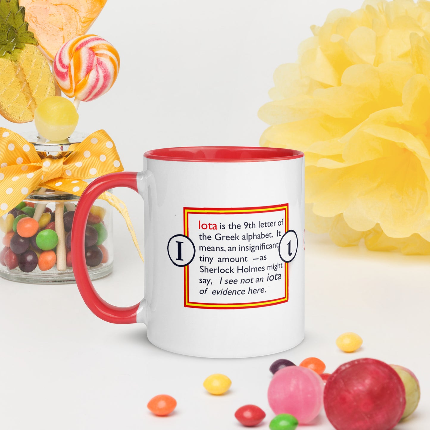 Info-Becher, griechischer Iota-Charakter, Sherlock