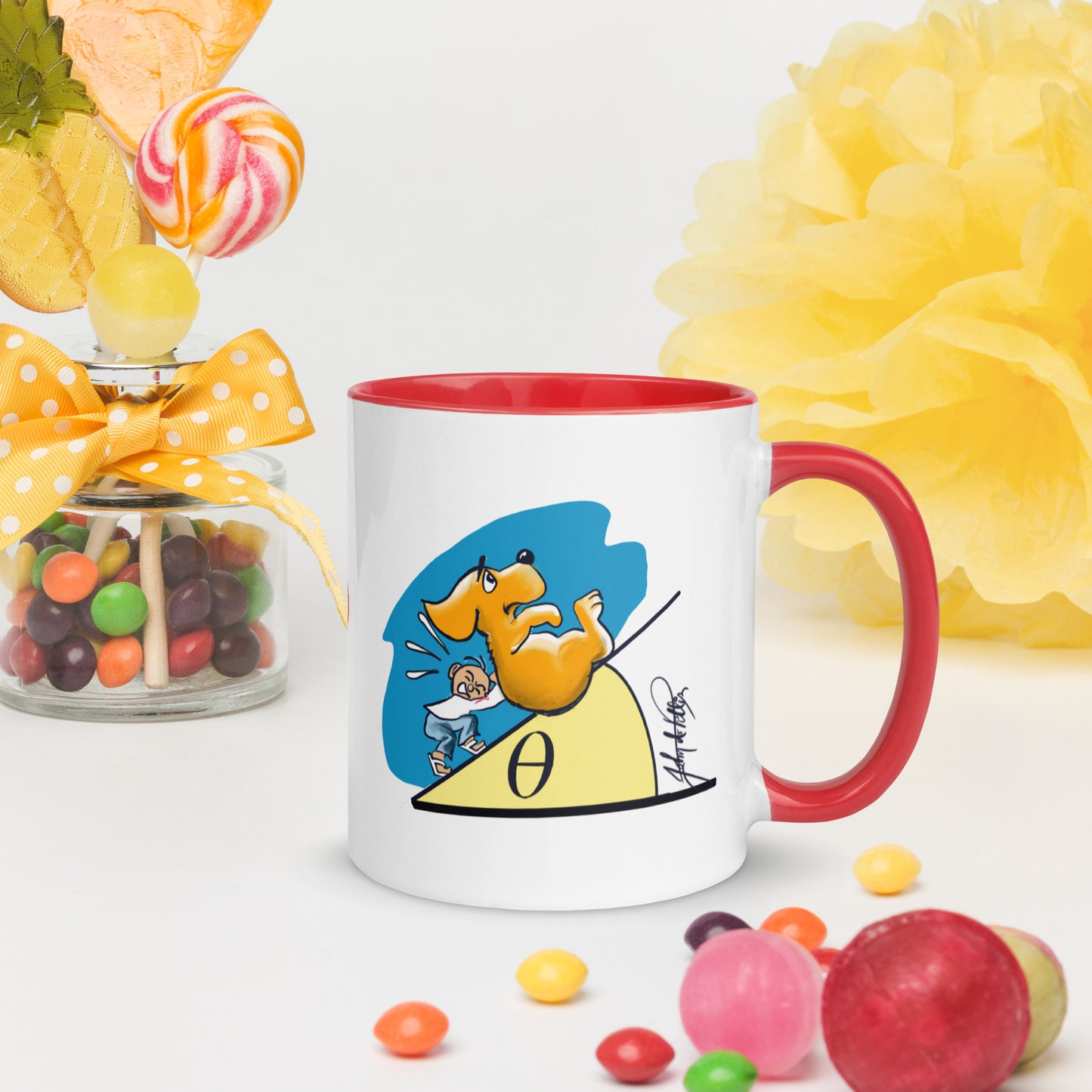 Info Mug Greek Theta Dog on Hill