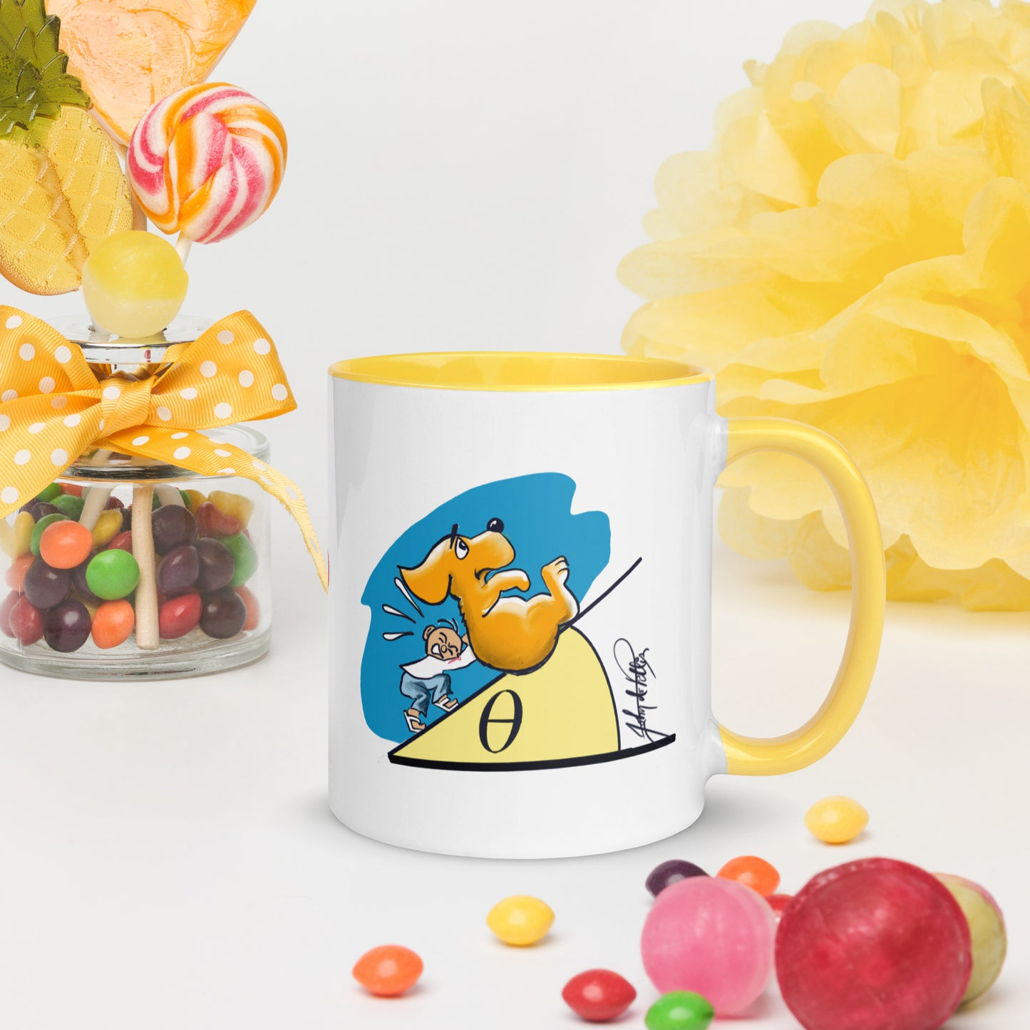 Info Mug Greek Theta Dog on Hill