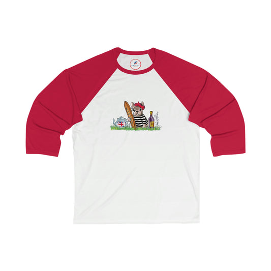 Perro Unisex 3\4 Manga Camiseta de Béisbol BULLDOG FRANCÉS